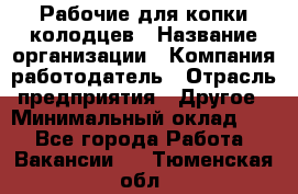 Рабочие для копки колодцев › Название организации ­ Компания-работодатель › Отрасль предприятия ­ Другое › Минимальный оклад ­ 1 - Все города Работа » Вакансии   . Тюменская обл.